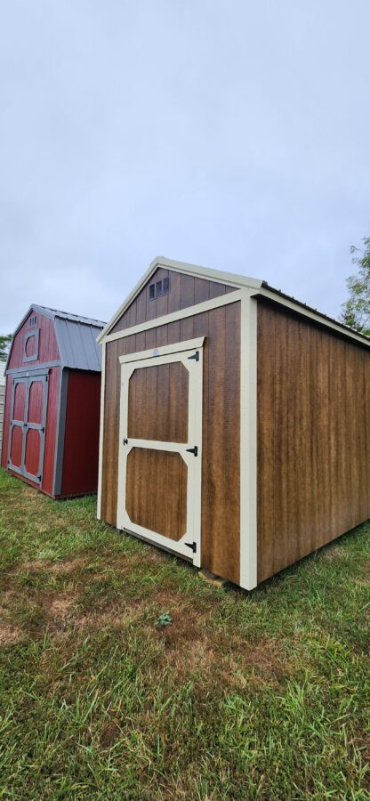 8' x 12' Chestnut Urethane Utility Shed - Image 2